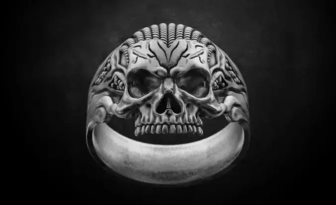 Ring for skull for bikers  78
