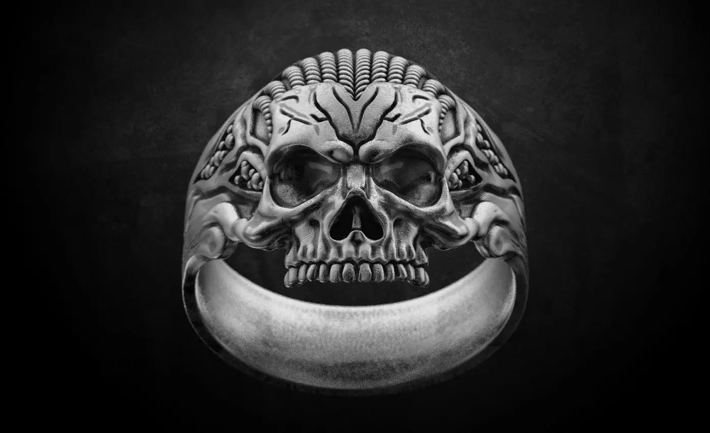 Ring for skull for bikers  78 3D print model_0