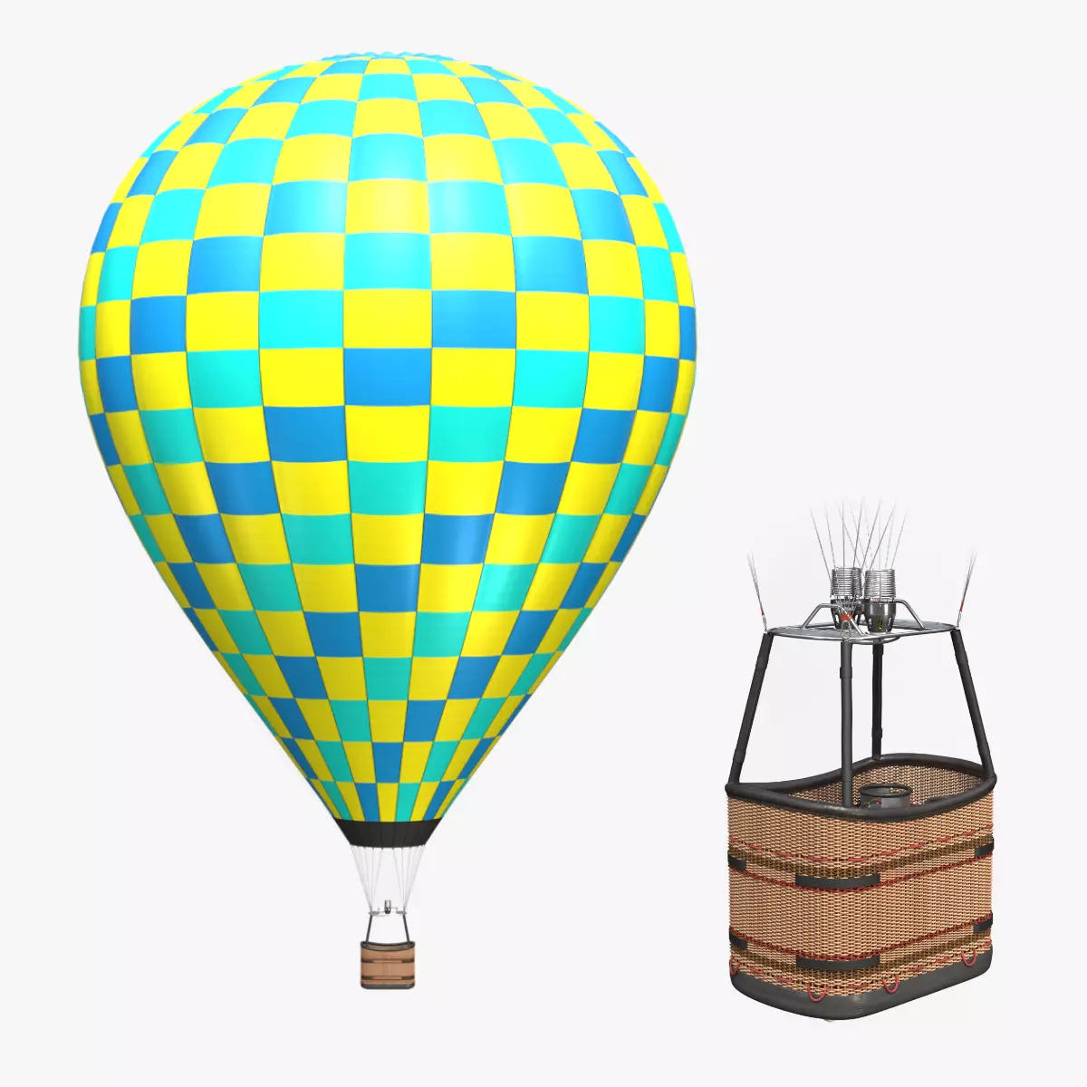 Hot Air Balloon - Geometric 3D model