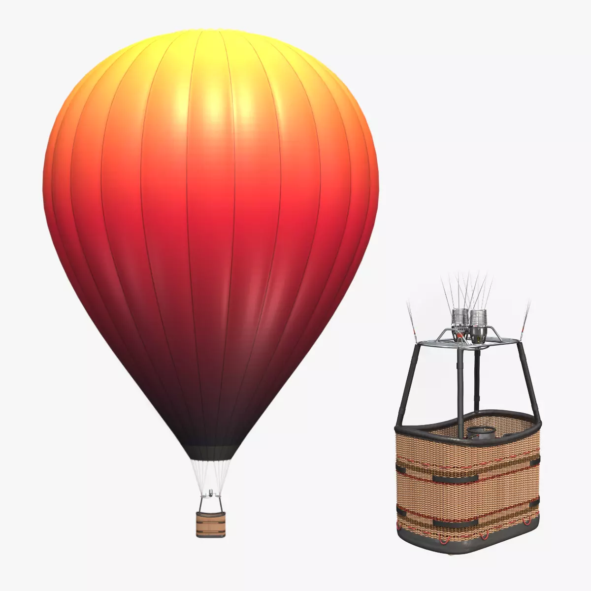 Hot Air Balloon - Gradient 3D model