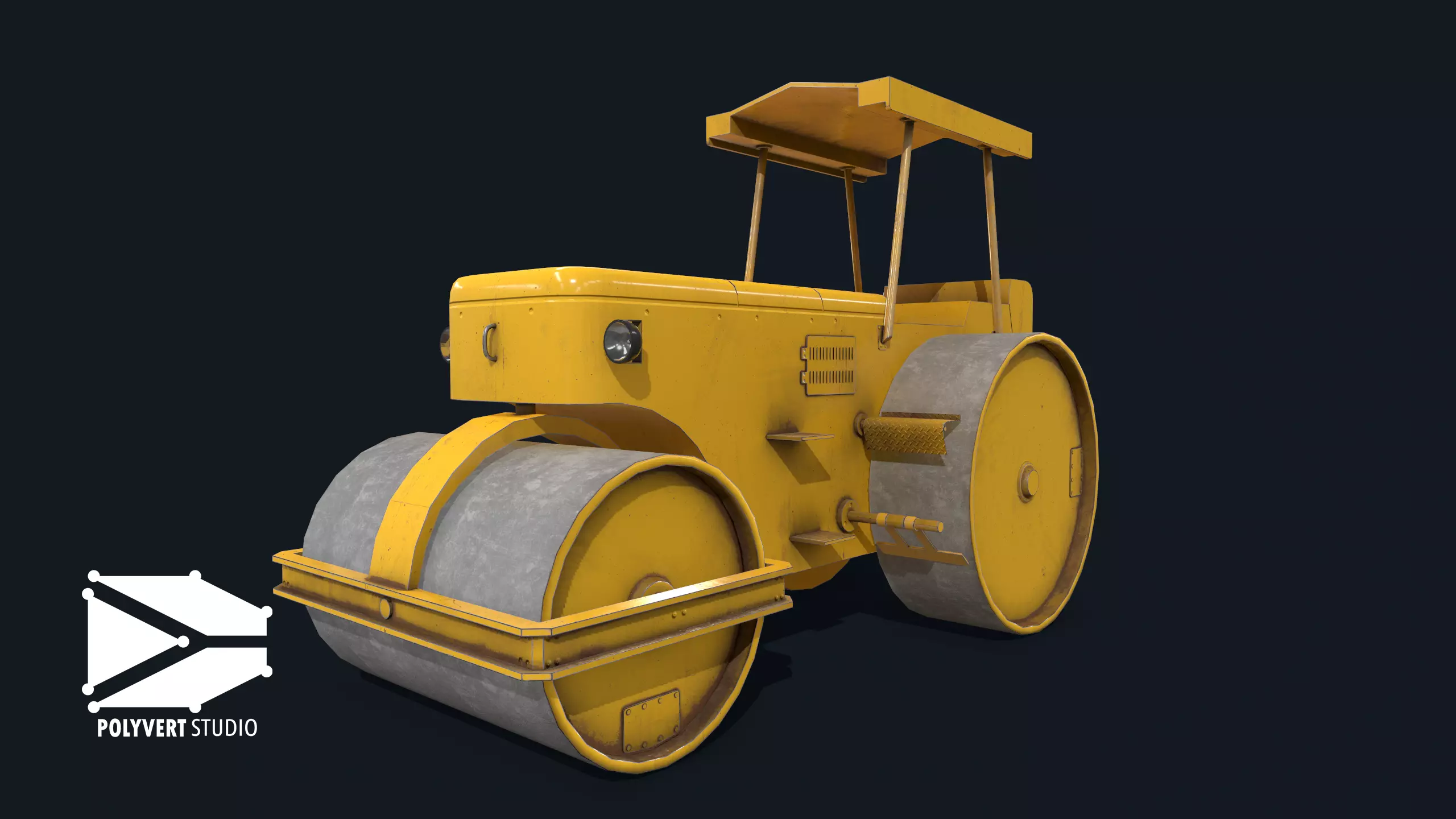 Steamroller - Stoom Walls Low-poly 3D model