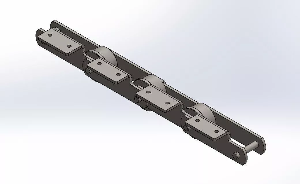 Heavy Duty Conveyor Chain with Top Attachments 3D model