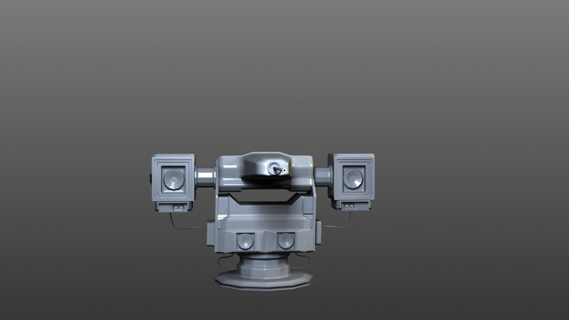 Rigged Automatic Sentry Gun 3D model_3