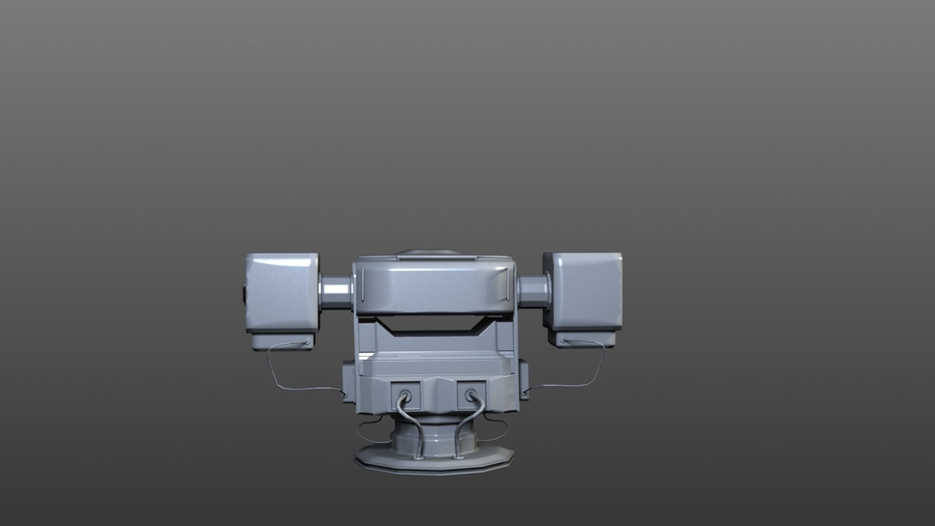 Rigged Automatic Sentry Gun 3D model_2
