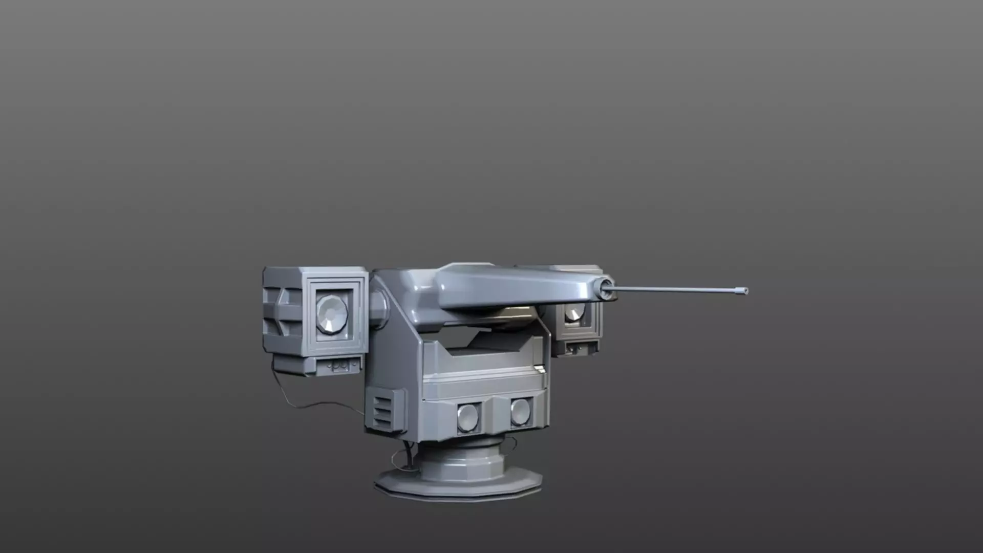 Rigged Automatic Sentry Gun 3D model_0