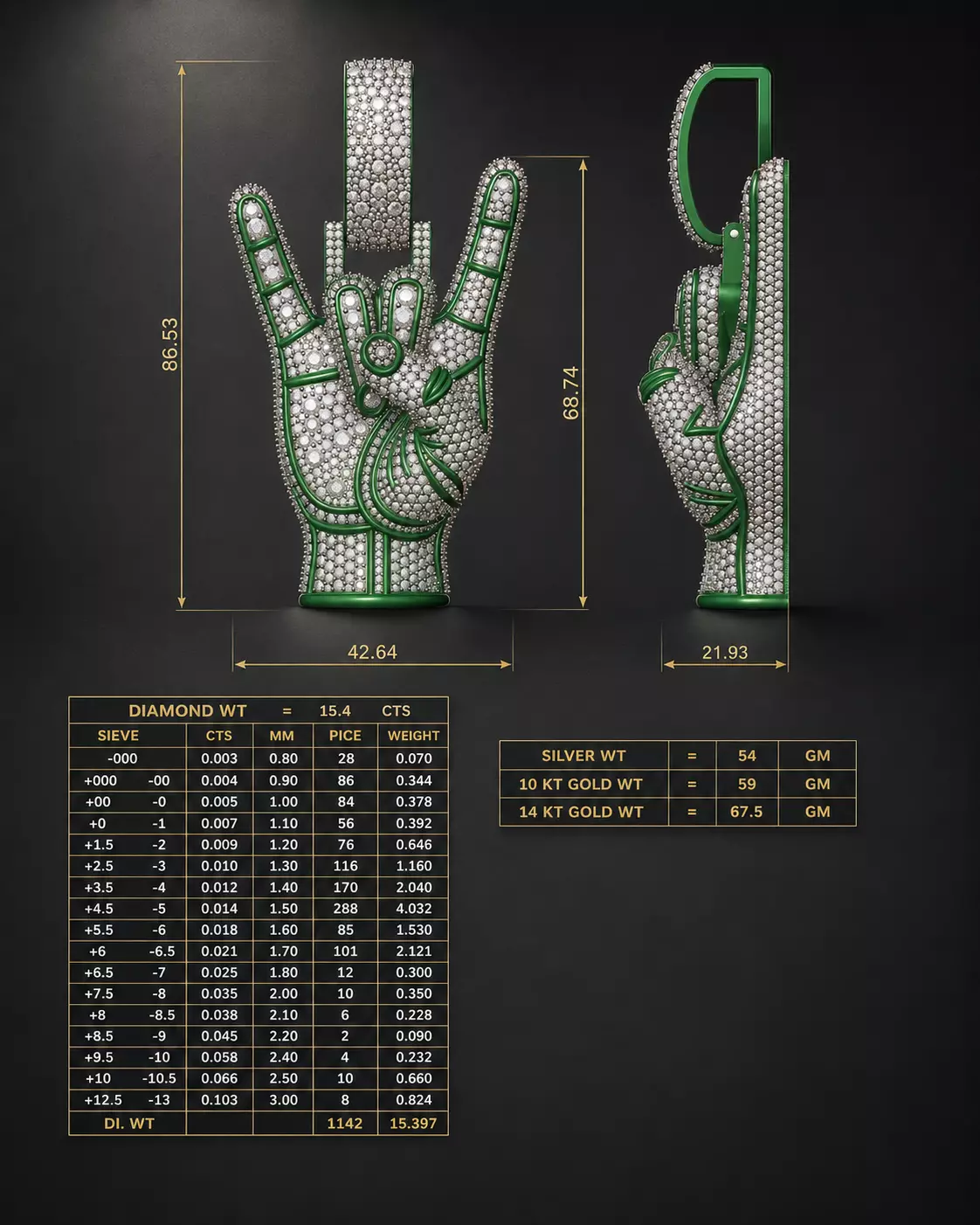 swag hand Jewelry Pendant 3D Model NOP0117 3D print model