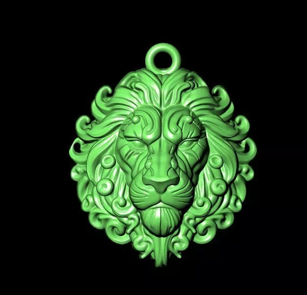 Luxury Lion Pendant 3D Model Detailed Lion Jewelry STL CAD 3D print model