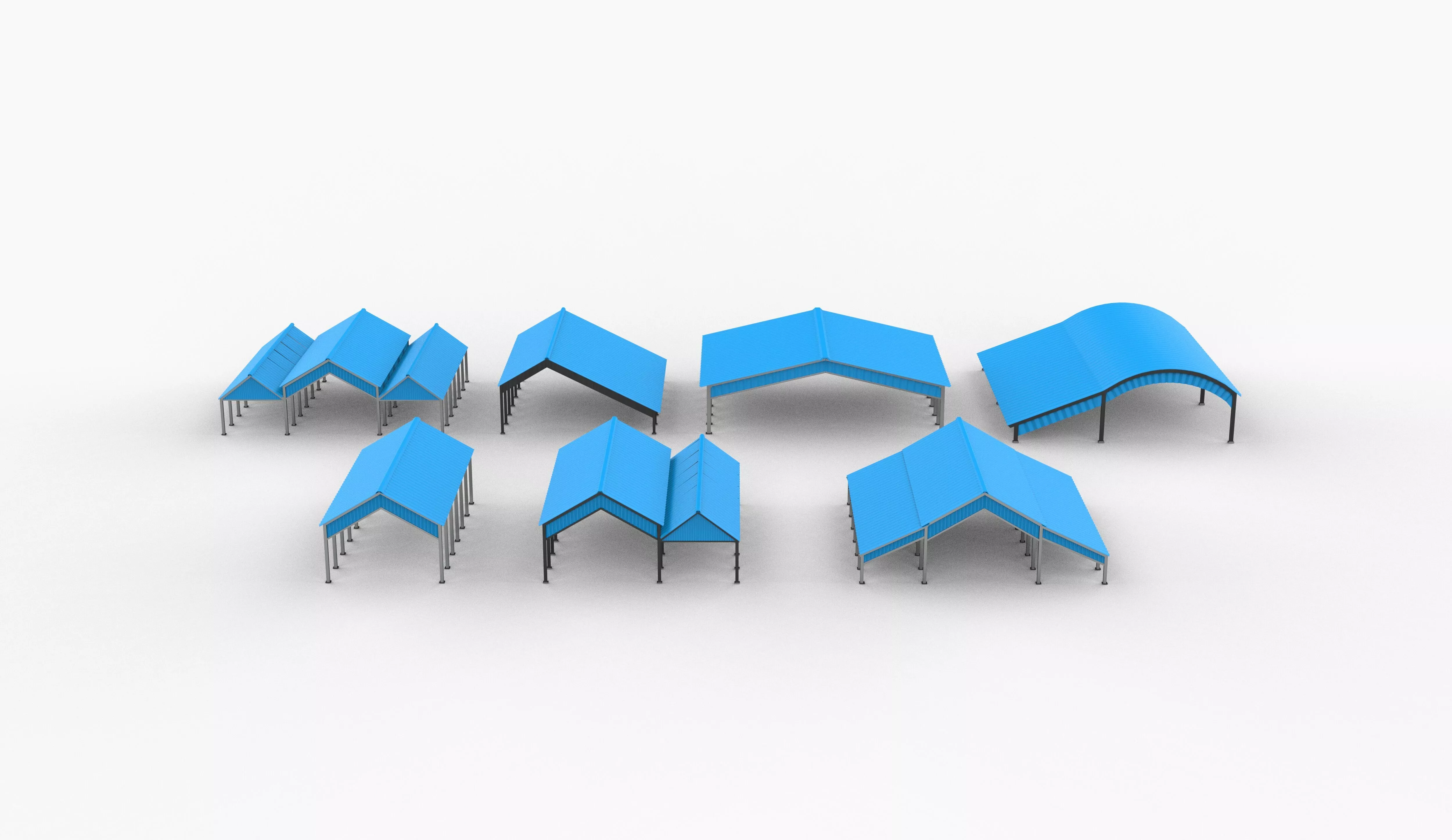 steel building set all 3D model