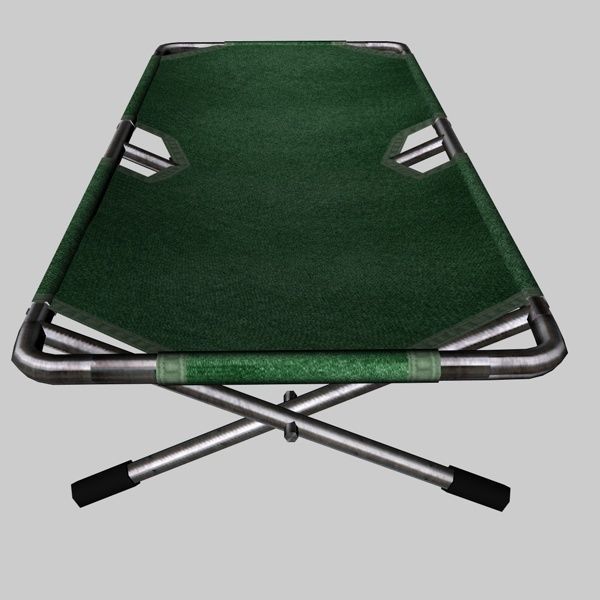 cot bed Low-poly 3D model_4