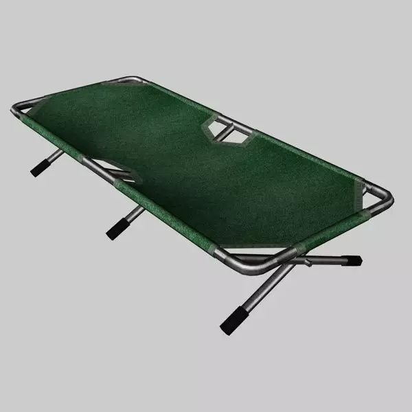 cot bed Low-poly 3D model_0