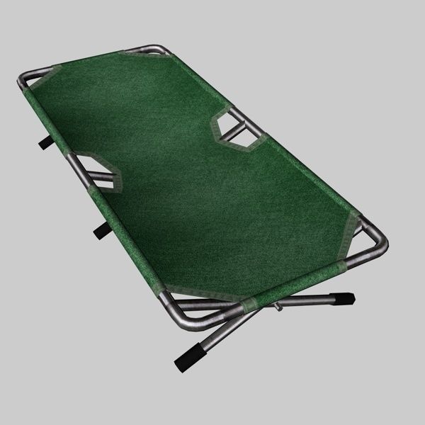 cot bed Low-poly 3D model_3