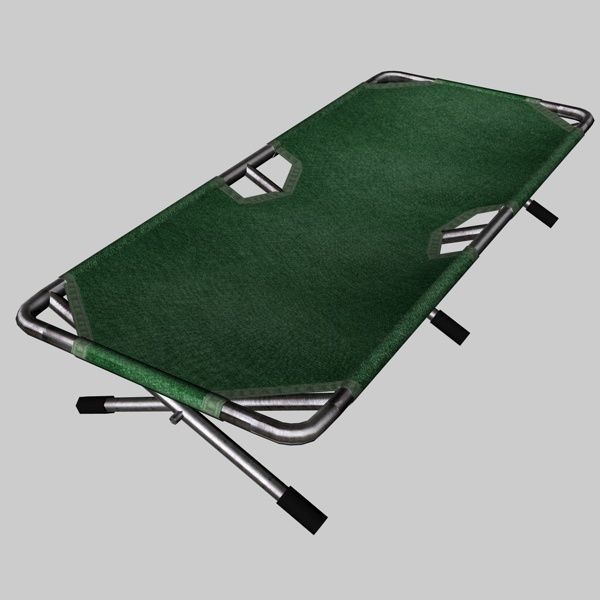 cot bed Low-poly 3D model_1