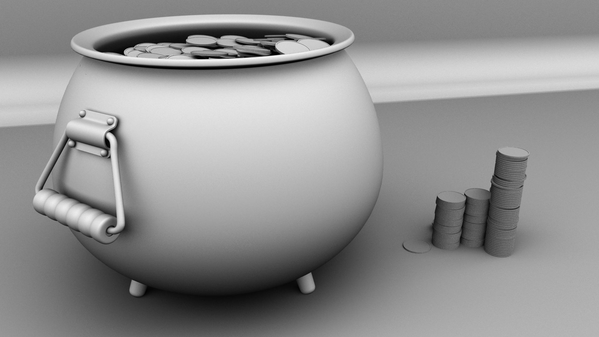 Pot of Gold 3D model_4