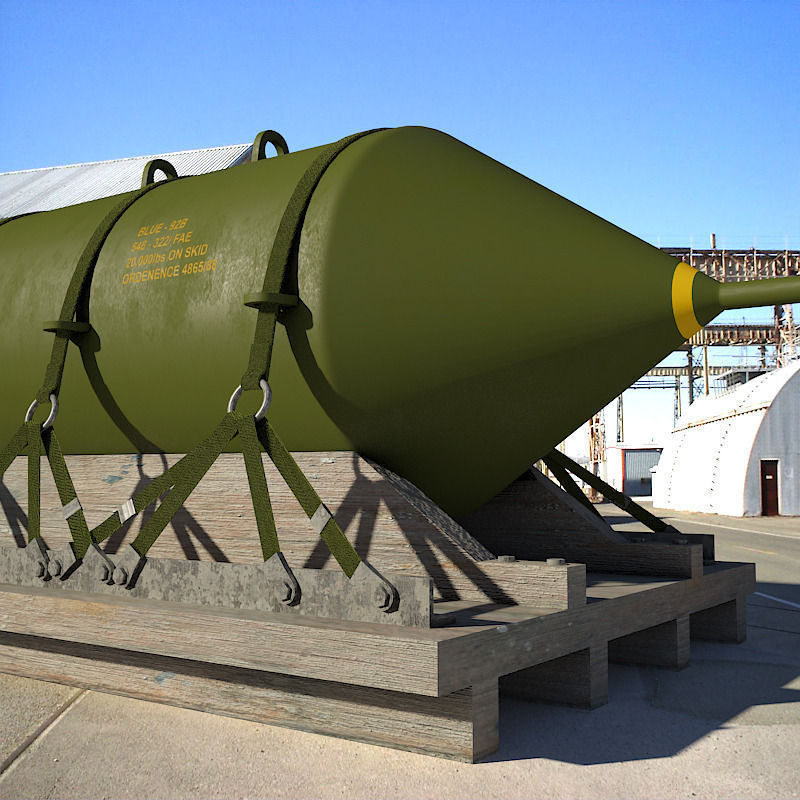 Daisy Cutter Bomb BLU82B 3D Model .max .obj .3ds .fbx .dxf