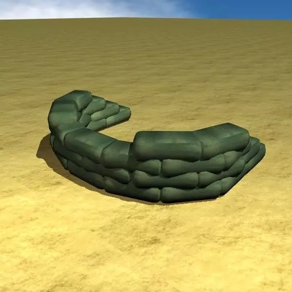 sandbunker sandbag chair Low-poly 3D model