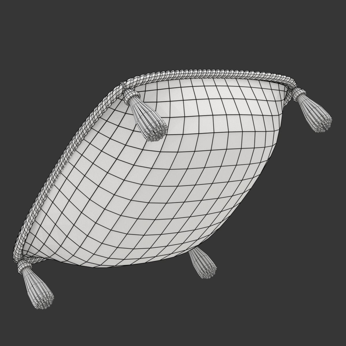 Red Royal Pillow 3D model_7