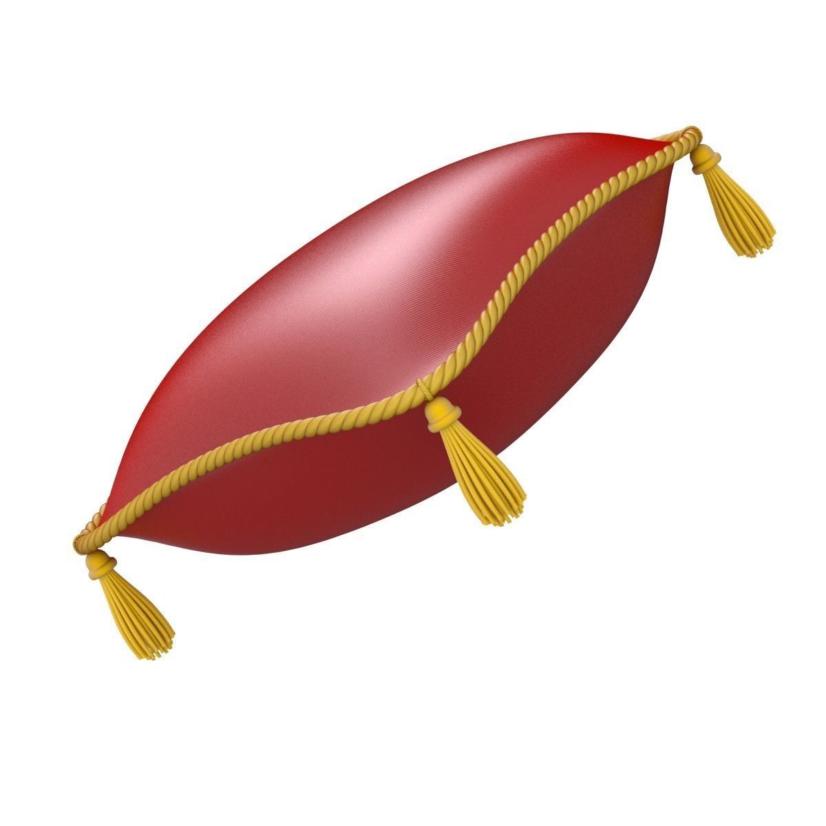 Red Royal Pillow 3D model_1