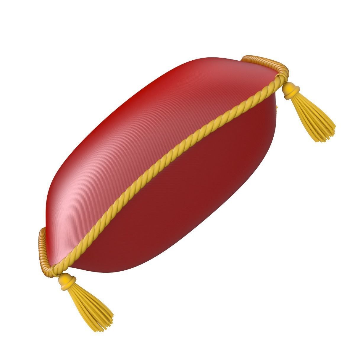 Red Royal Pillow 3D model_2