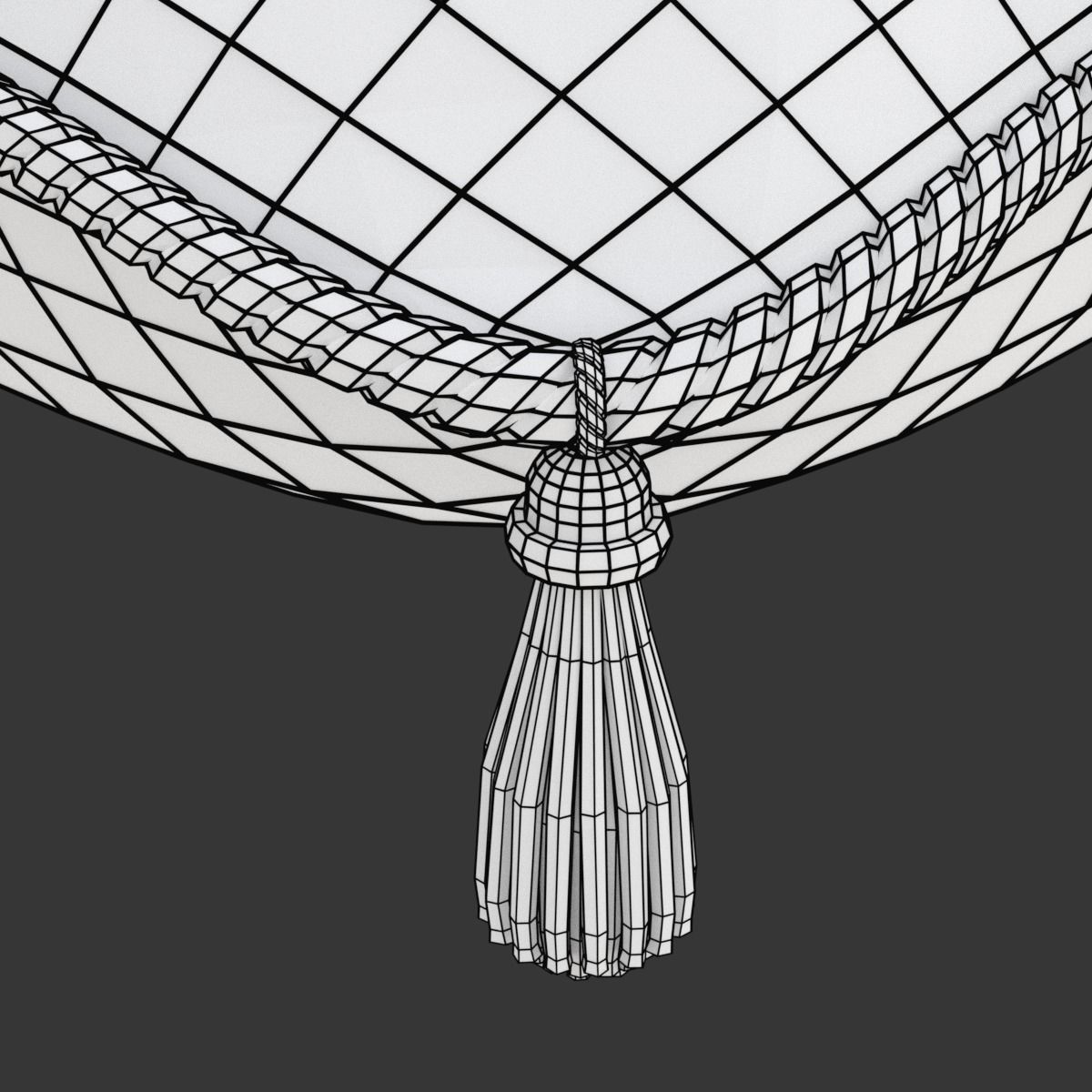 Red Royal Pillow 3D model_9