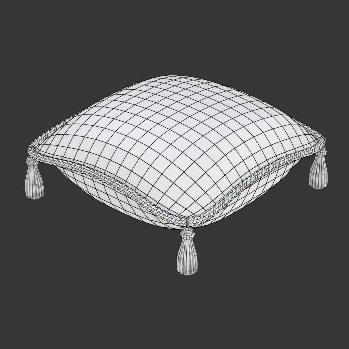 Red Royal Pillow 3D model_5