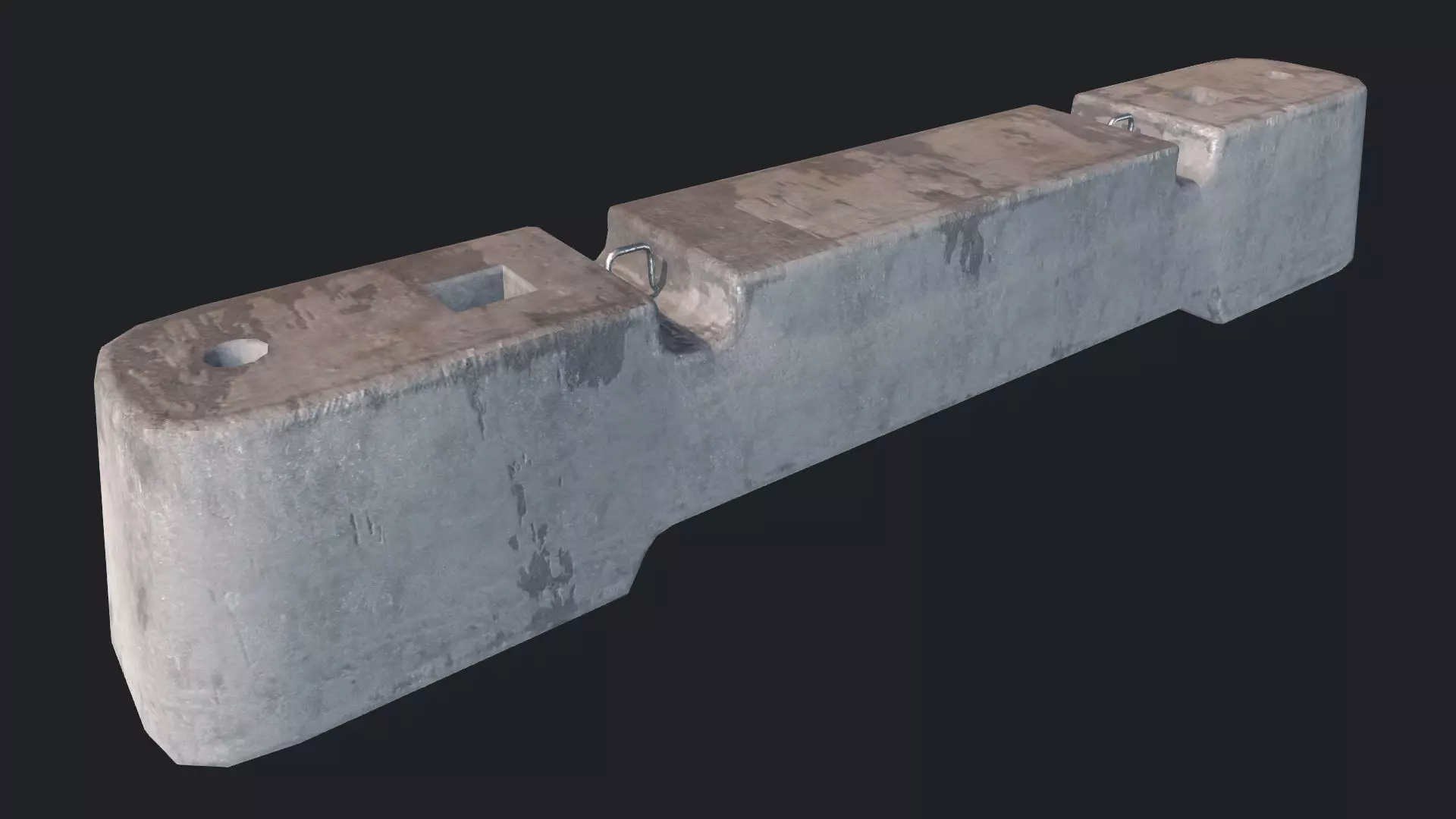 Concrete Barriers PBR Low-poly 3D model