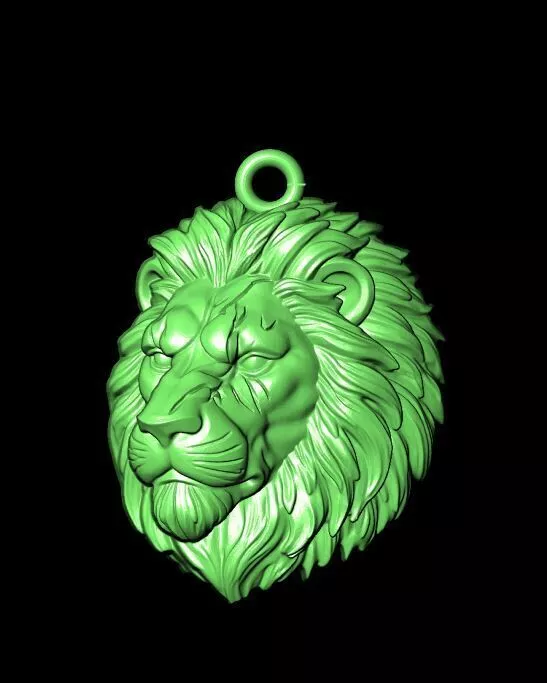 Royal Lion Pendant 3D Model Majestic Lion Jewelry Design STL CAD 3D print model