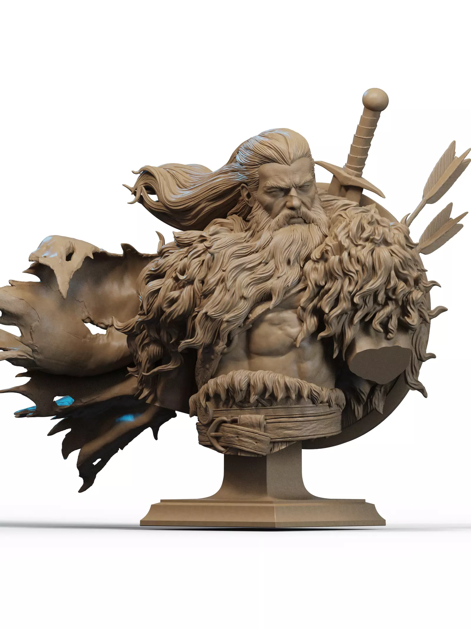 North Warrior Bust 3D Print 3D print model