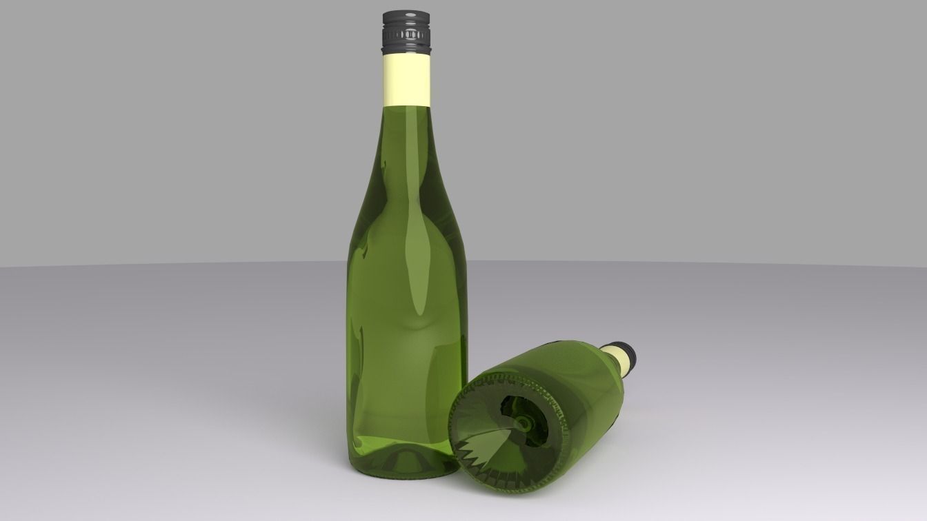 bottle glass model blender wine glass empty green label screw no top model bottle and bottle 3d bottle glass model blender wine glass empty green label screw no top model bottle and bottle 3d