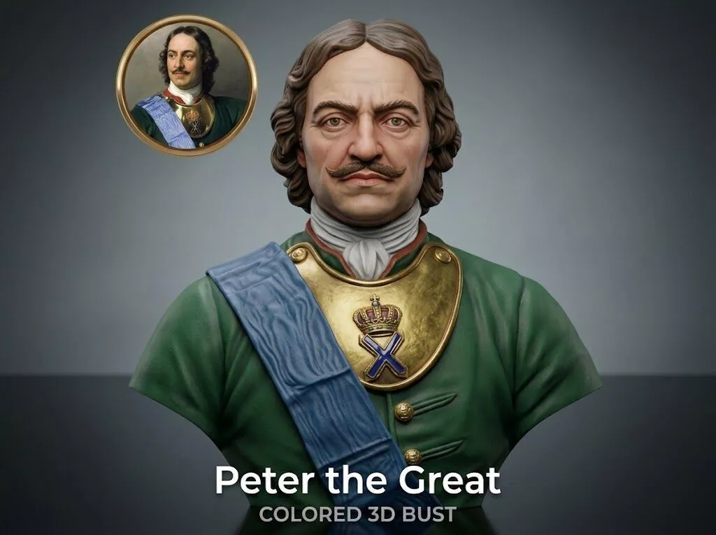 Peter the Great Russian Emperor 3D Printable Bust 3D print model