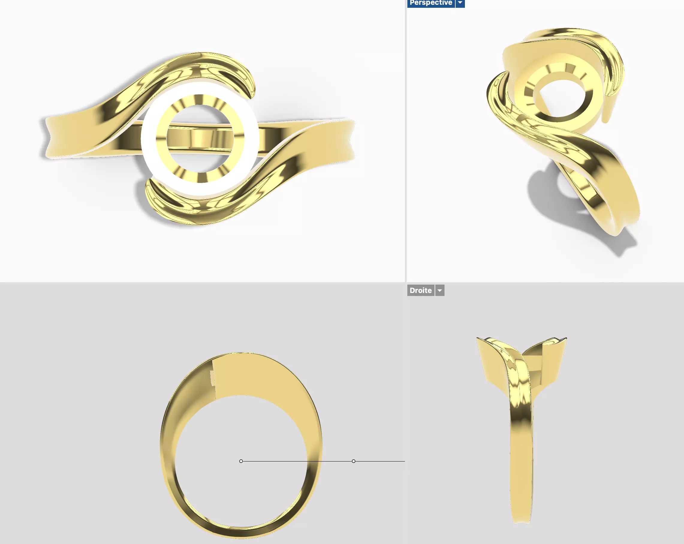 ring by pass-diamond brillant size 3D print model