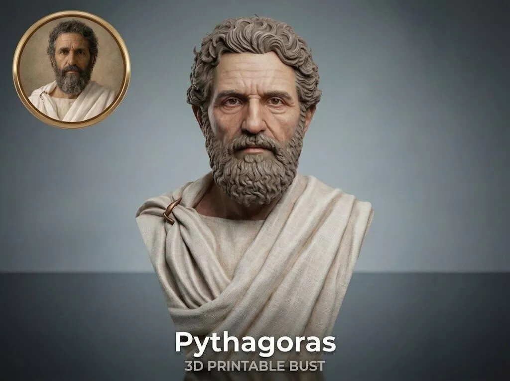 Pythagoras Ancient Greek Mathematician 3D Printable Bust 3D print model
