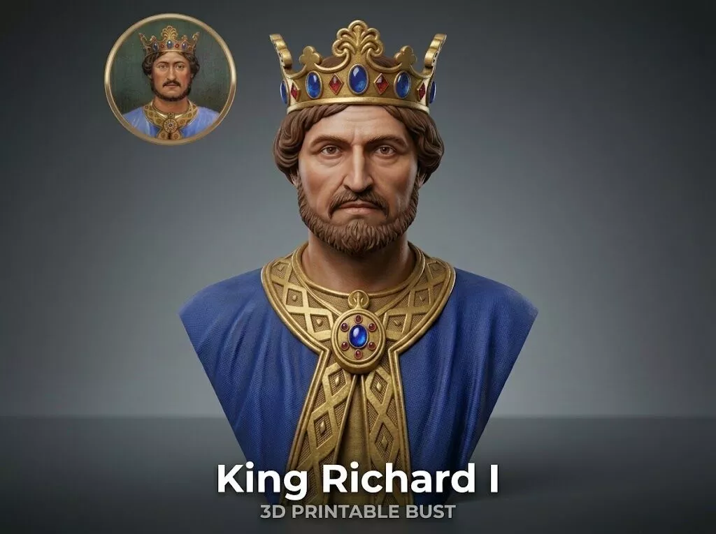King Richard I 3D Printable Bust 3D print model
