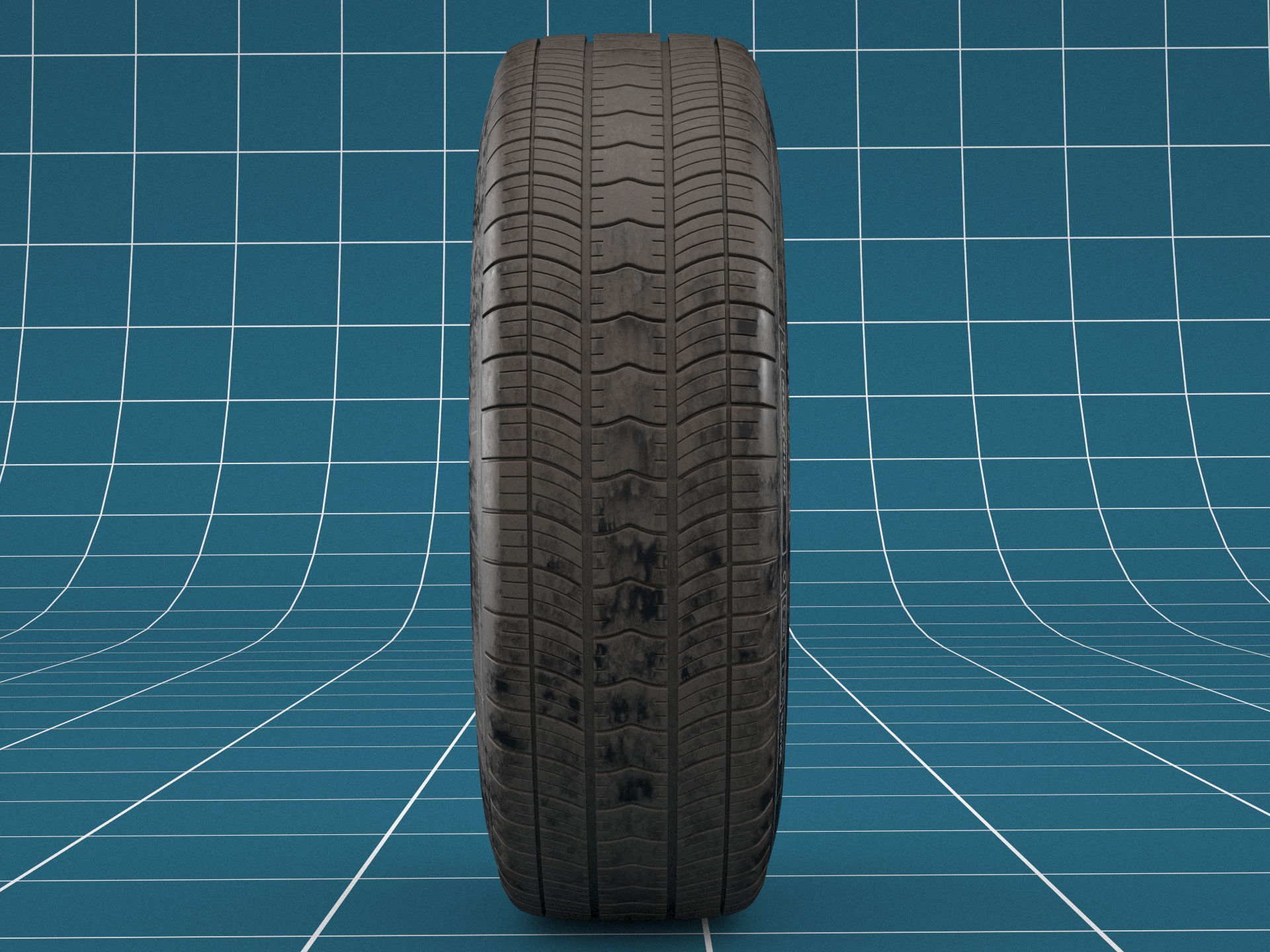 Car tire dirt 04 3D model_4