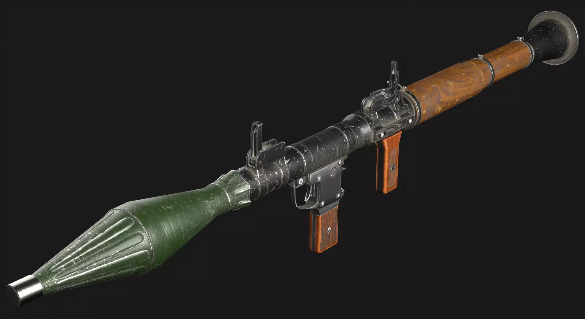 RPG 7 Rocket Launcher Game-Ready PBR Low-poly 3D model