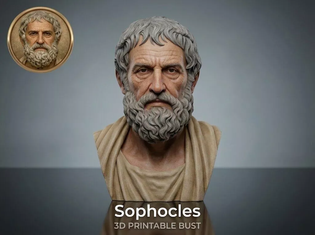 Sophocles Ancient Greek Playwright 3D Printable Bust 3D print model