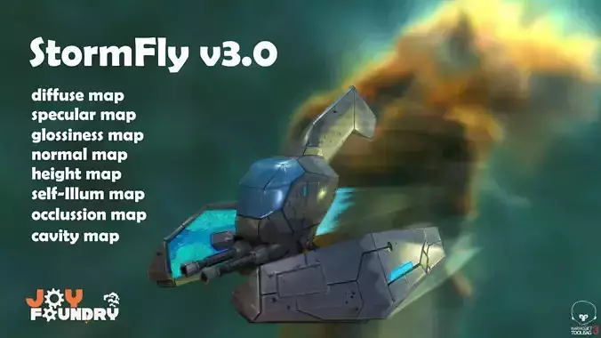 Low Poly Game Ready SpaceShip - StormFly