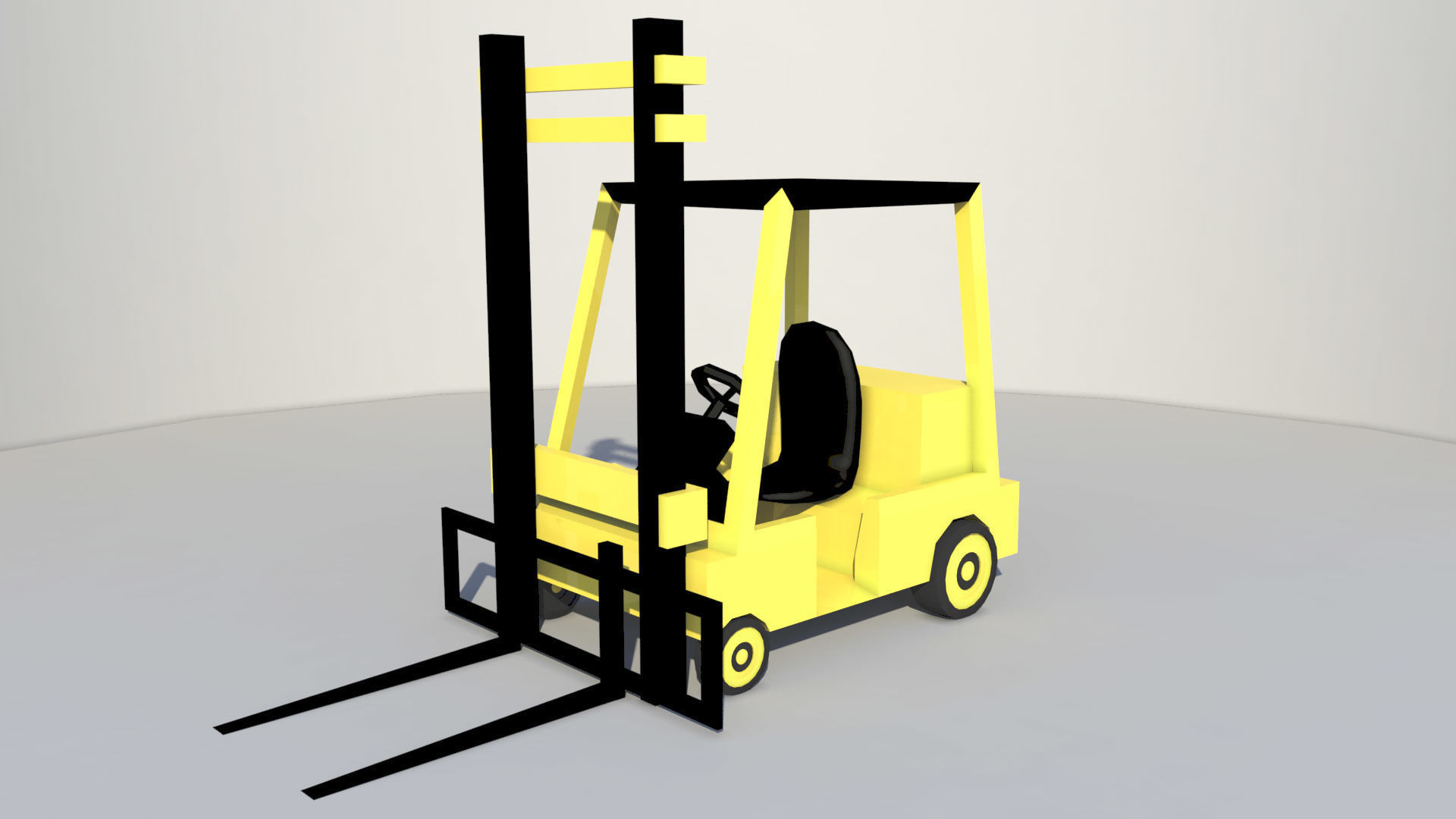 3D model Low Poly Warehouse with Forklift and Truck Low-poly 3D model_8