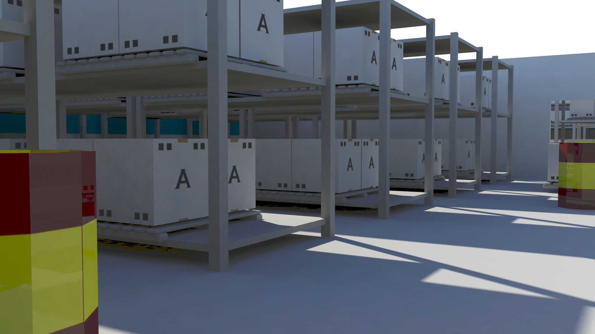 3D model Low Poly Warehouse with Forklift and Truck Low-poly 3D model_9