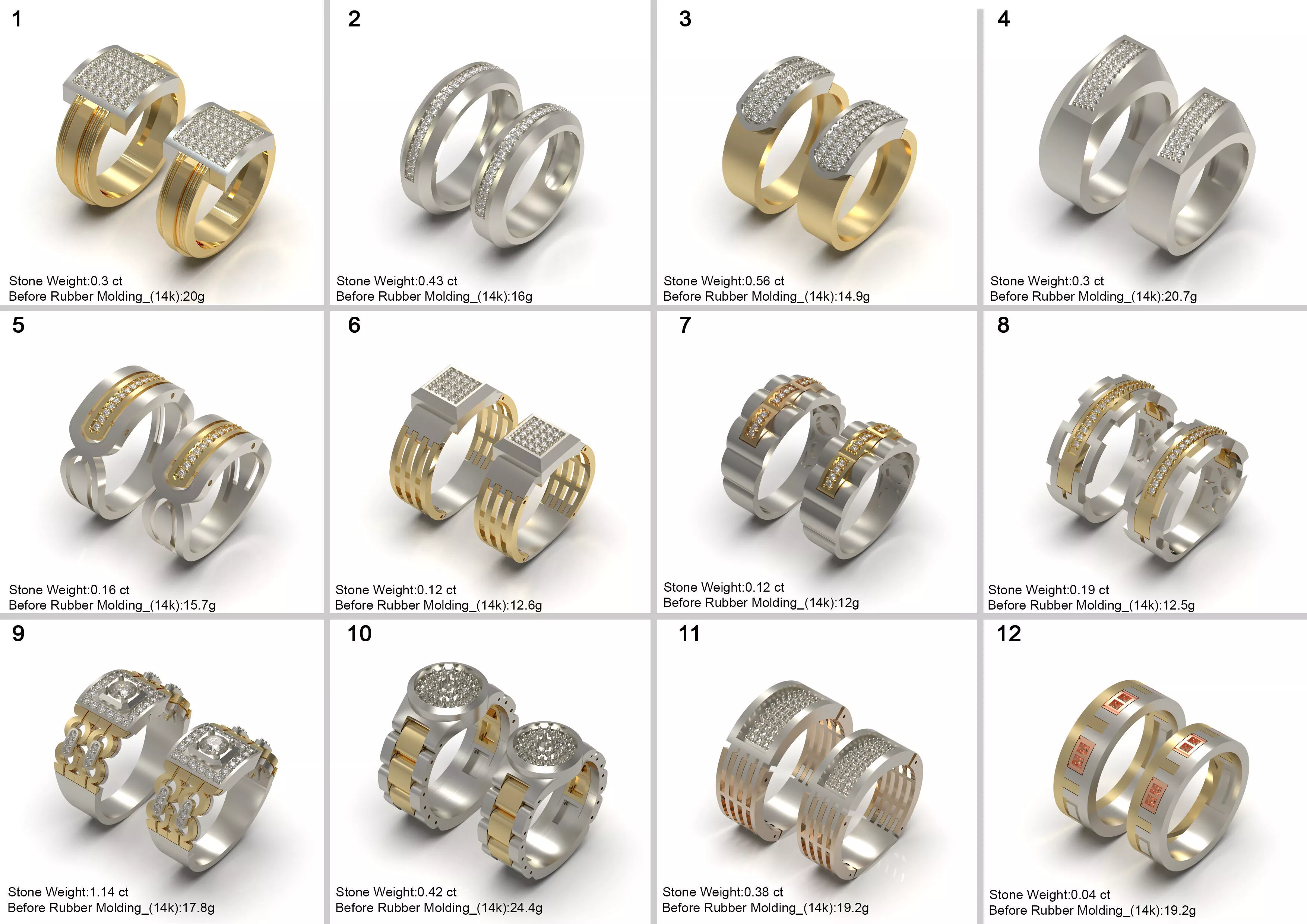 Wedding Ring Set 3D print model