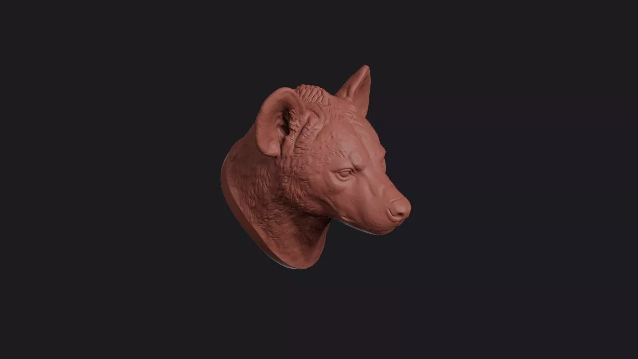 Striped Hyena Head 3D print model