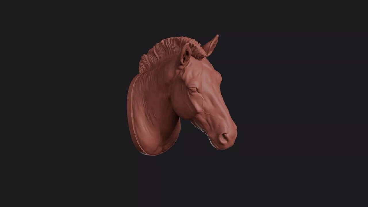 Przewalskis Horse Head 3D print model