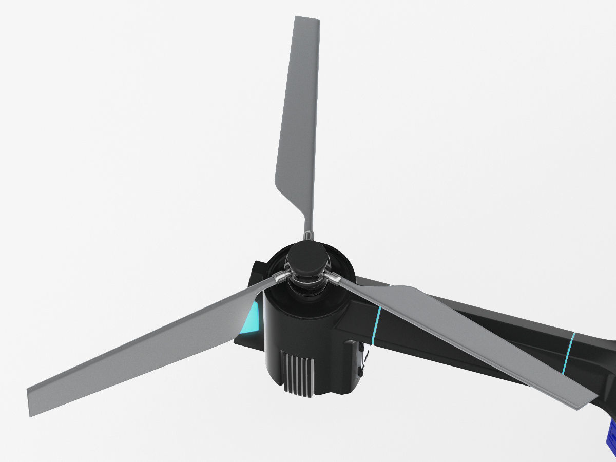 Cargo Quadrocopter  Dron Concept 3D model_4