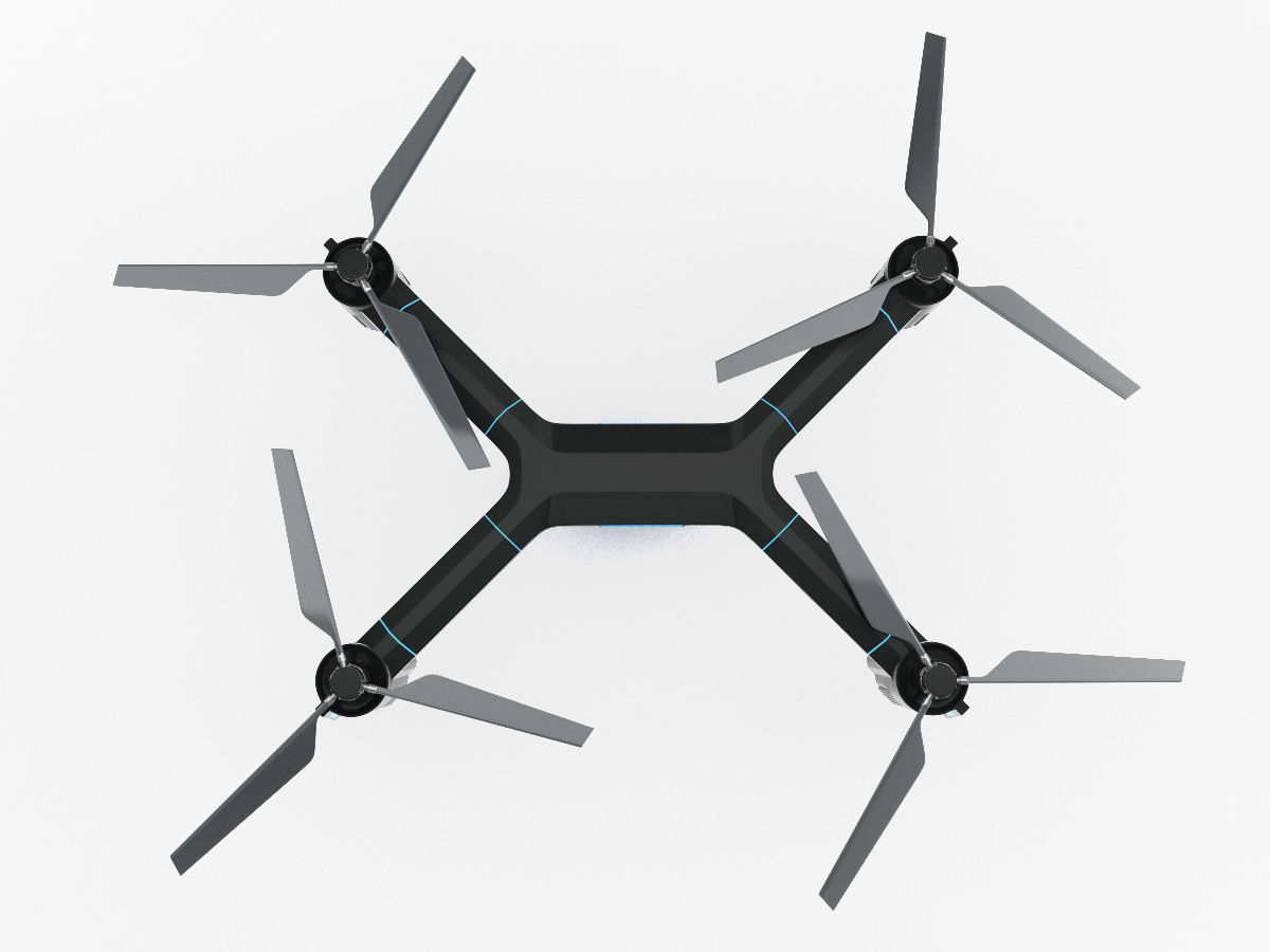 Cargo Quadrocopter  Dron Concept 3D model_9