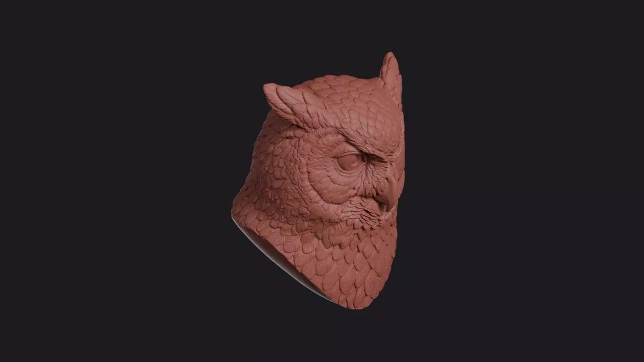 Owl Head 3D print model