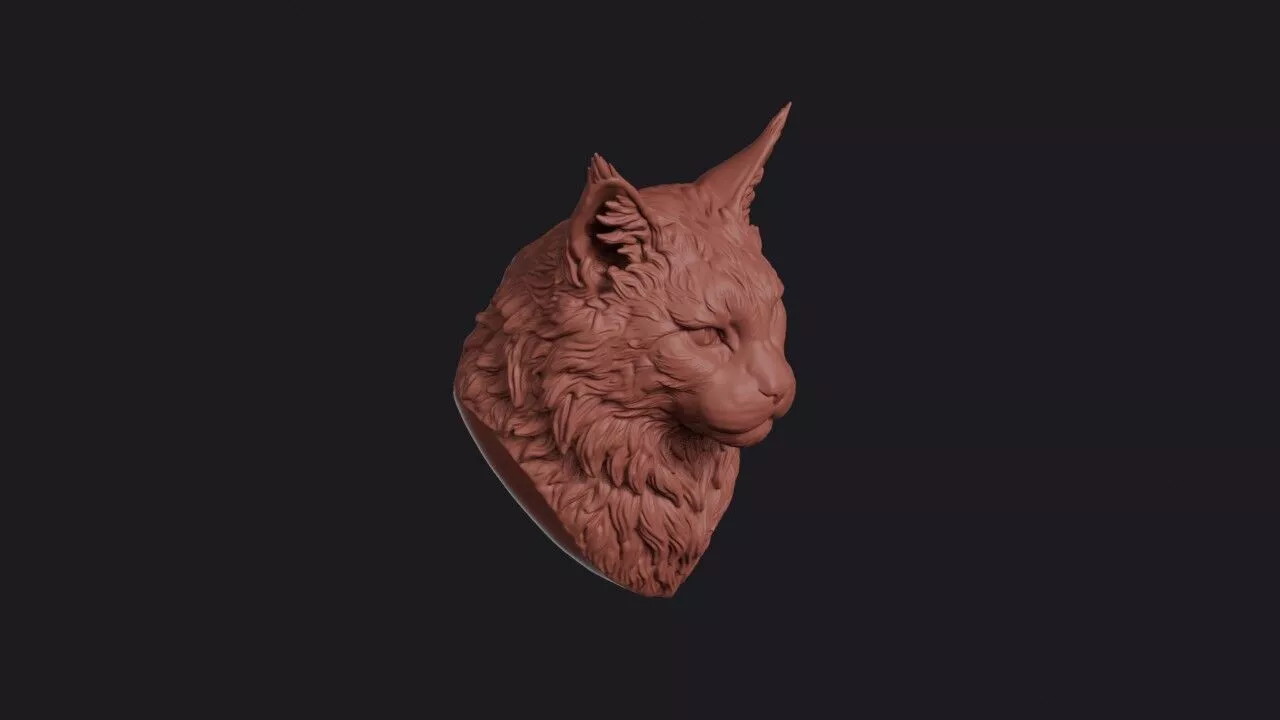 Maine Coon Head 3D print model