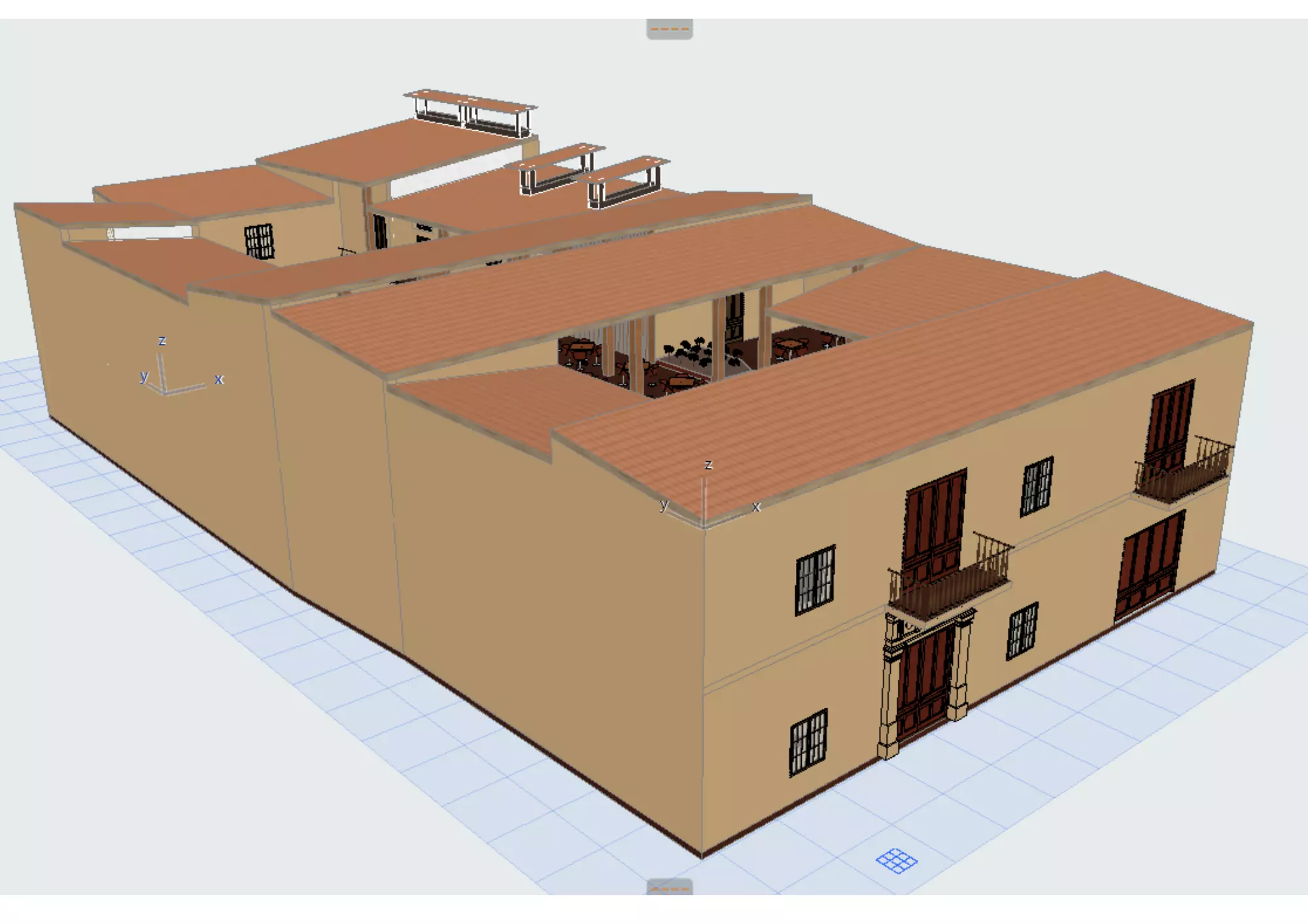 Historic Mansion Adaptive Reuse Restaurant Archicad 3D Model 3D model