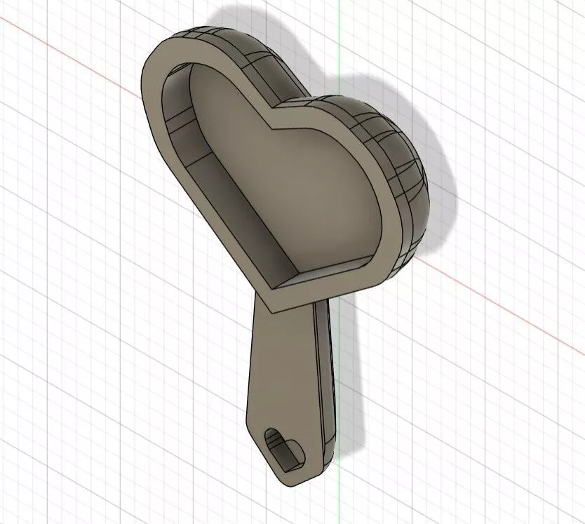 Espejo de Mano Estilo Corazon 3D print model