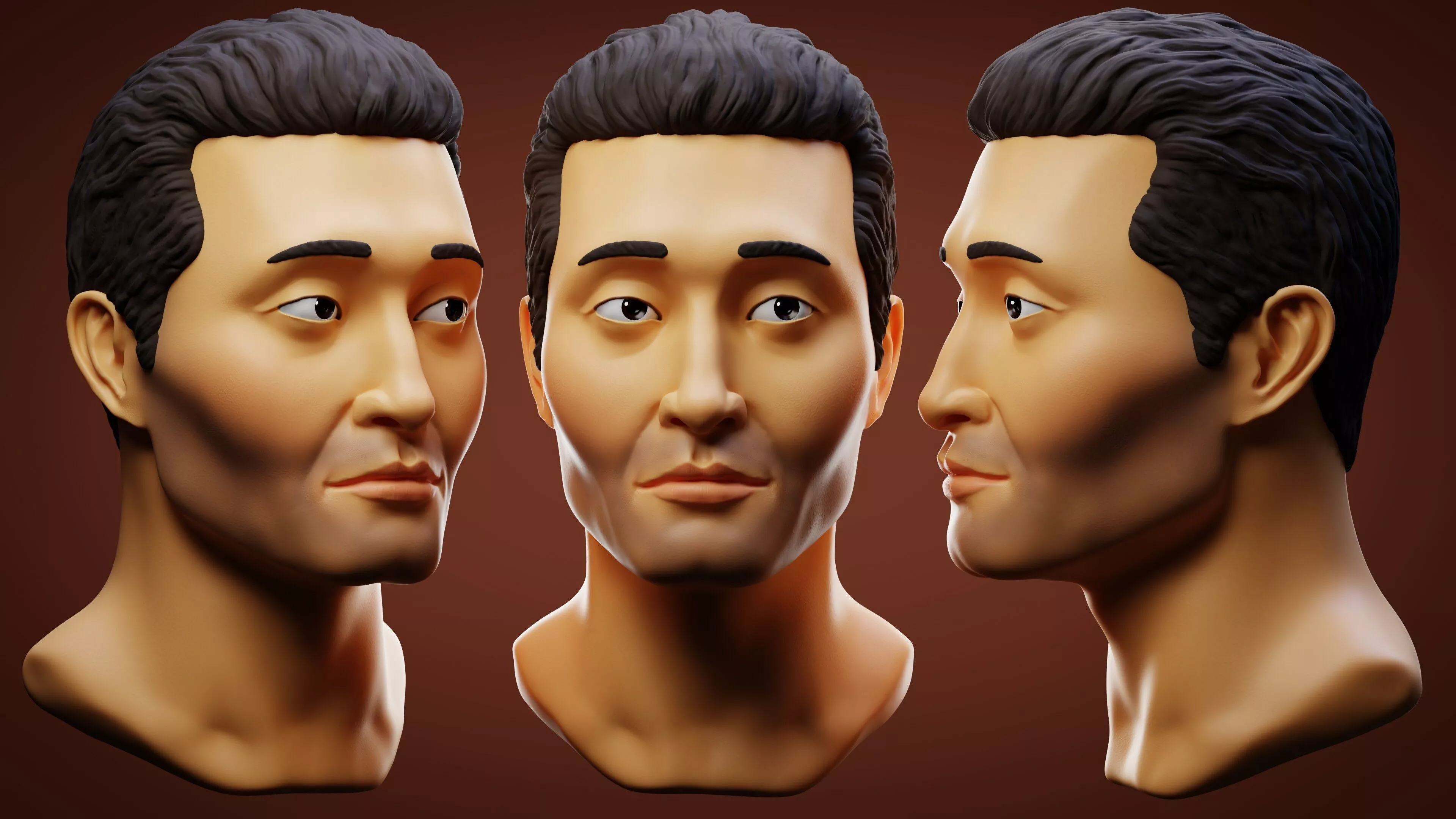 Asian Man Character Sculpt 3D model