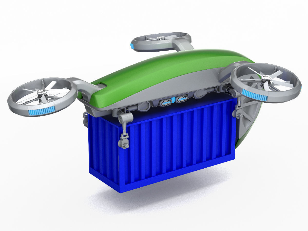 Cargo Quadrocopter  Dron Concept 02 3D model_2