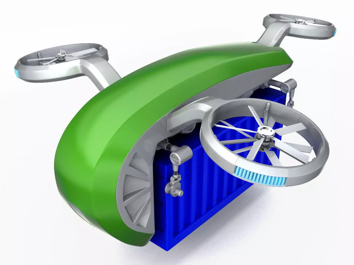 Cargo Quadrocopter  Dron Concept 02 3D model_0